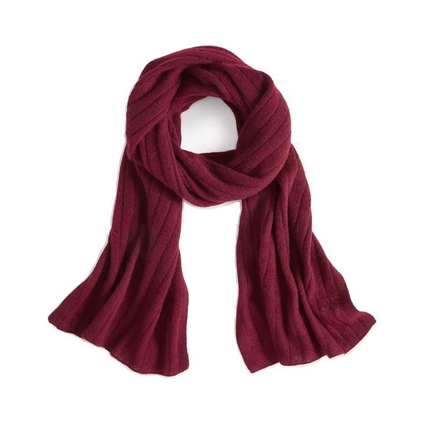 Charter Club Ribbed 100% Cashmere Scarf Crantini Red One Size
